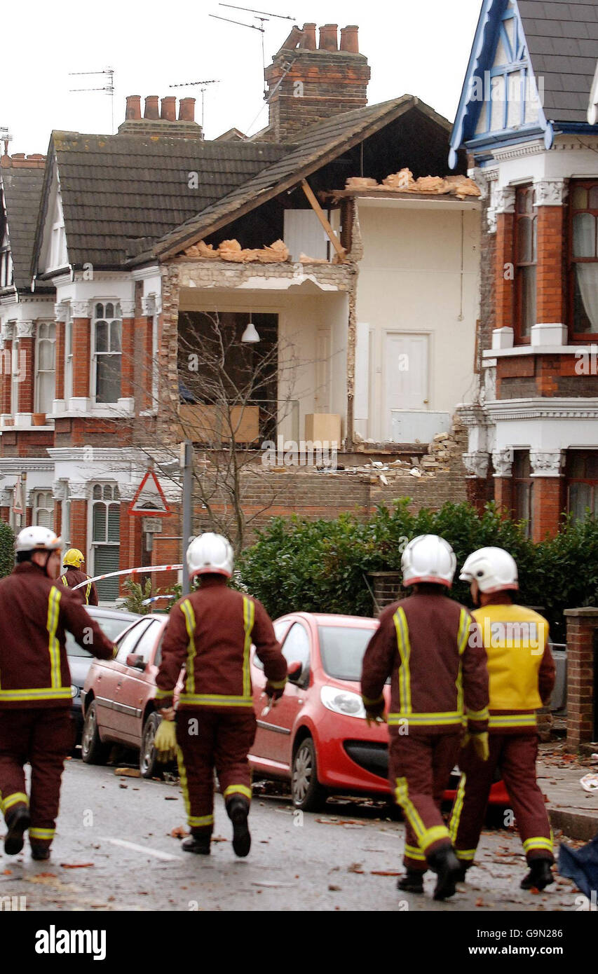 General view gv damaged house mangrs accident disaster disasterstck hi