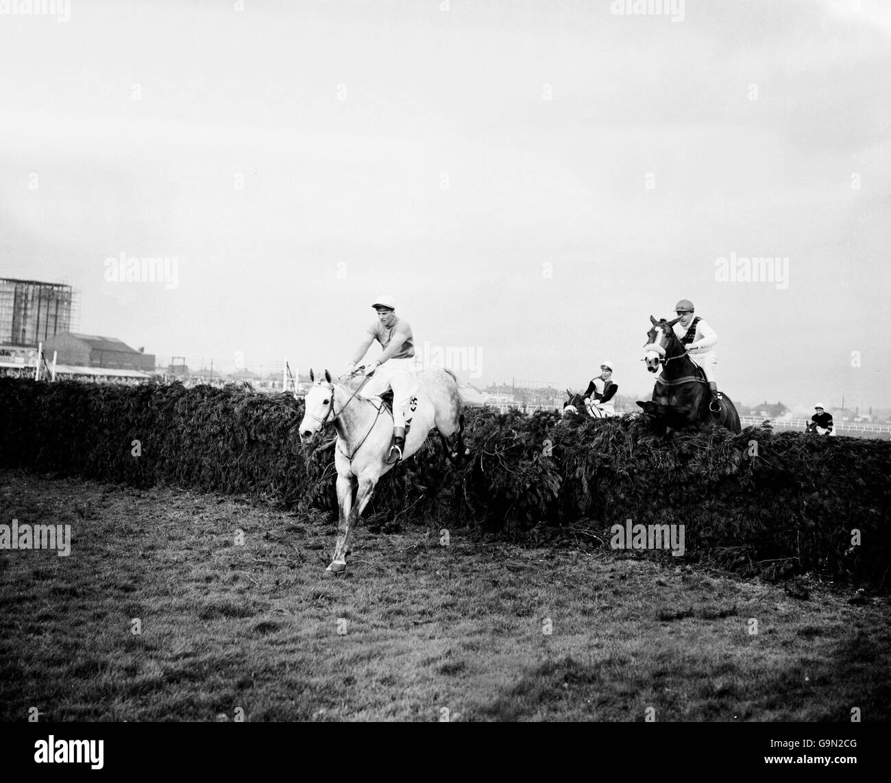 Horse Racing - The Grand National - Aintree. Nicolaus Silver, ridden by Bobby Beasley, on his way to victory Stock Photo