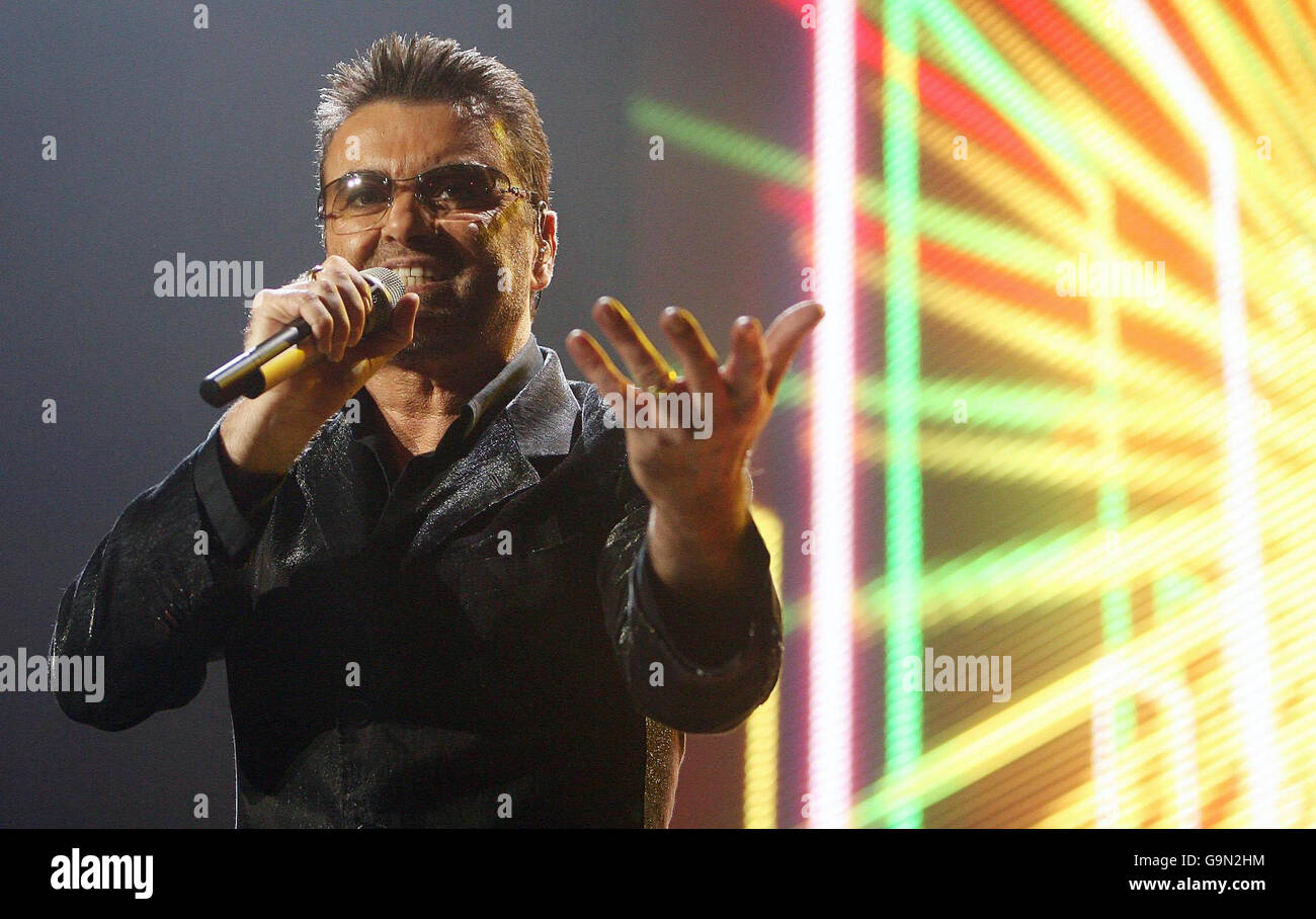 George Michael performs the first of three nights at the Point Depot in Dublin. Stock Photo
