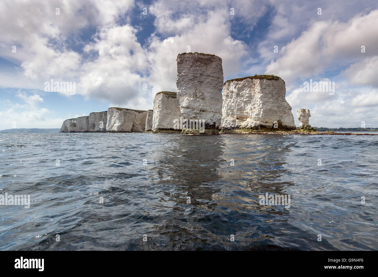 Old Harry Rocks, at Purbeck in Dorset. Stock Photo