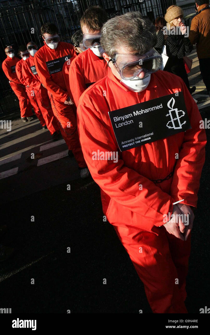 'Guantanamo chain gang' protest Stock Photo