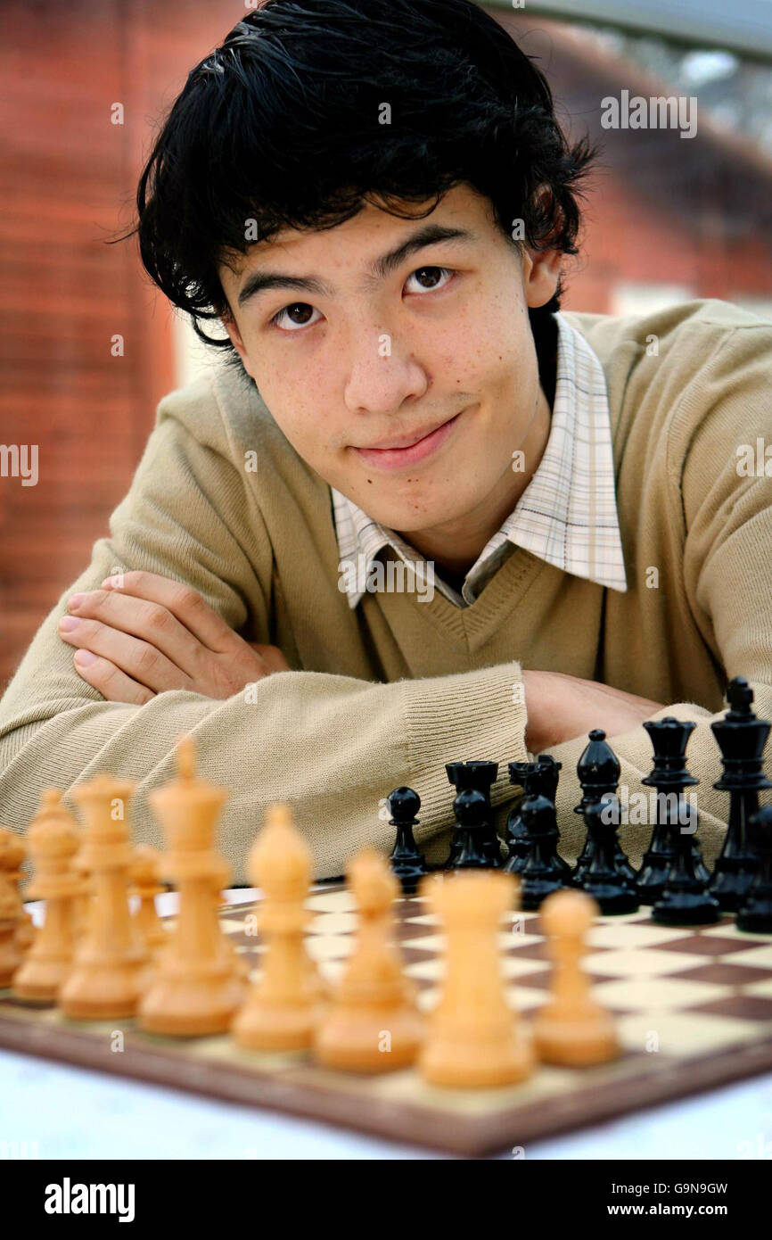 David Howell, 16, at home in Seaford, East Sussex, after becoming Britain's youngest ever chess grandmaster. Stock Photo
