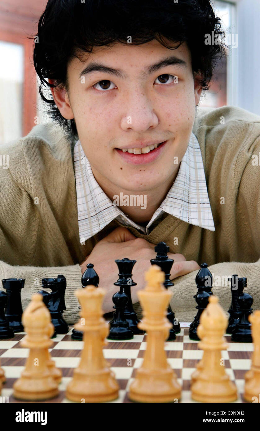 David Howell, 16, at home in Seaford, East Sussex, after becoming Britain's youngest ever chess grandmaster. Stock Photo