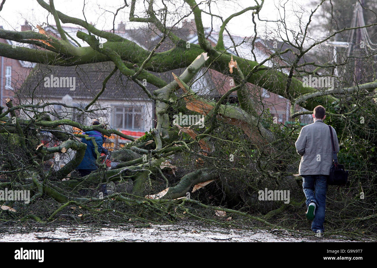 As Heavy Rain And Gale Force Winds Batter The Province Hi-res Stock ...