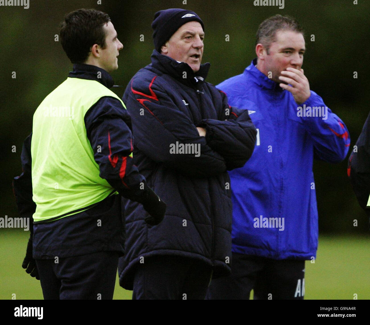 New Rangers manager Walter Smith (centre), assistant manager Ally
