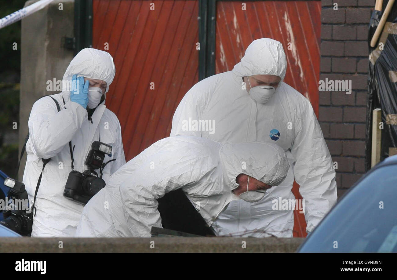 Man stabbed in his own home. The scene of a fatal stabbing at Tymonville Road, in the Tallaght area of west Dublin. Stock Photo