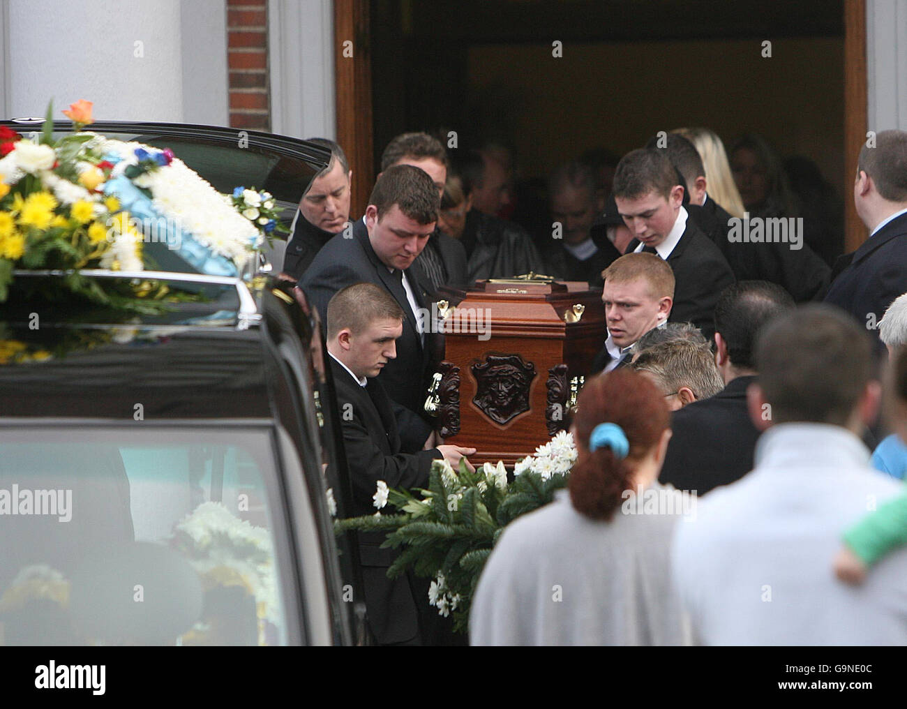 The funeral party and coffin of the murdered infamous Irish crime boss