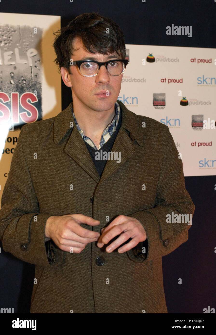 Graham Coxon attends 'Pudstock', a benefit gig for the homelessness charity Crisis, at the Proud Galleries in Camden, north London. Stock Photo