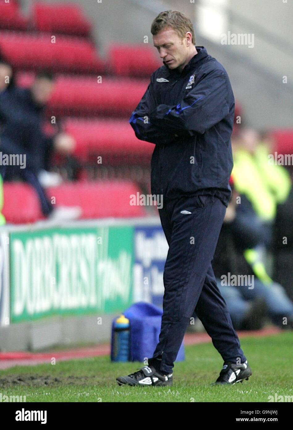 Soccer FA Barclays Premiership Wigan Athletic v Everton The JJB Stadium. David Moyes