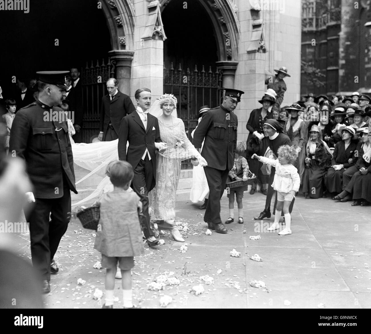 The Wedding of Lieut. Duff Cooper D.S.O. and the actress Lady Diana Manners. Stock Photo