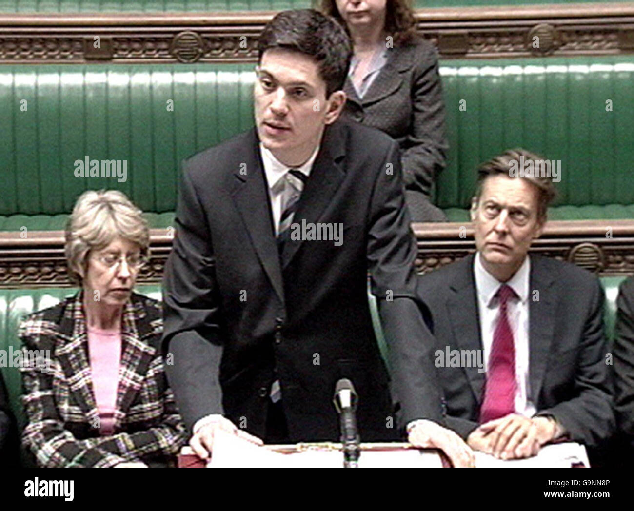 Environment Secretary David Miliband makes a statement to the House of Commons regarding the Bird Flu outbreak at a Tuirkey farm in Suffolk. Stock Photo