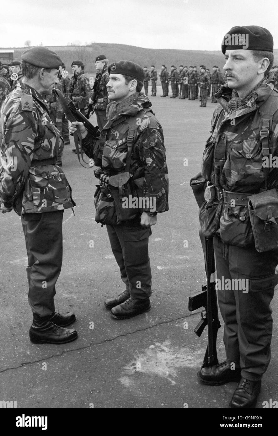 Falklands War - Inspection Before Departure Stock Photo