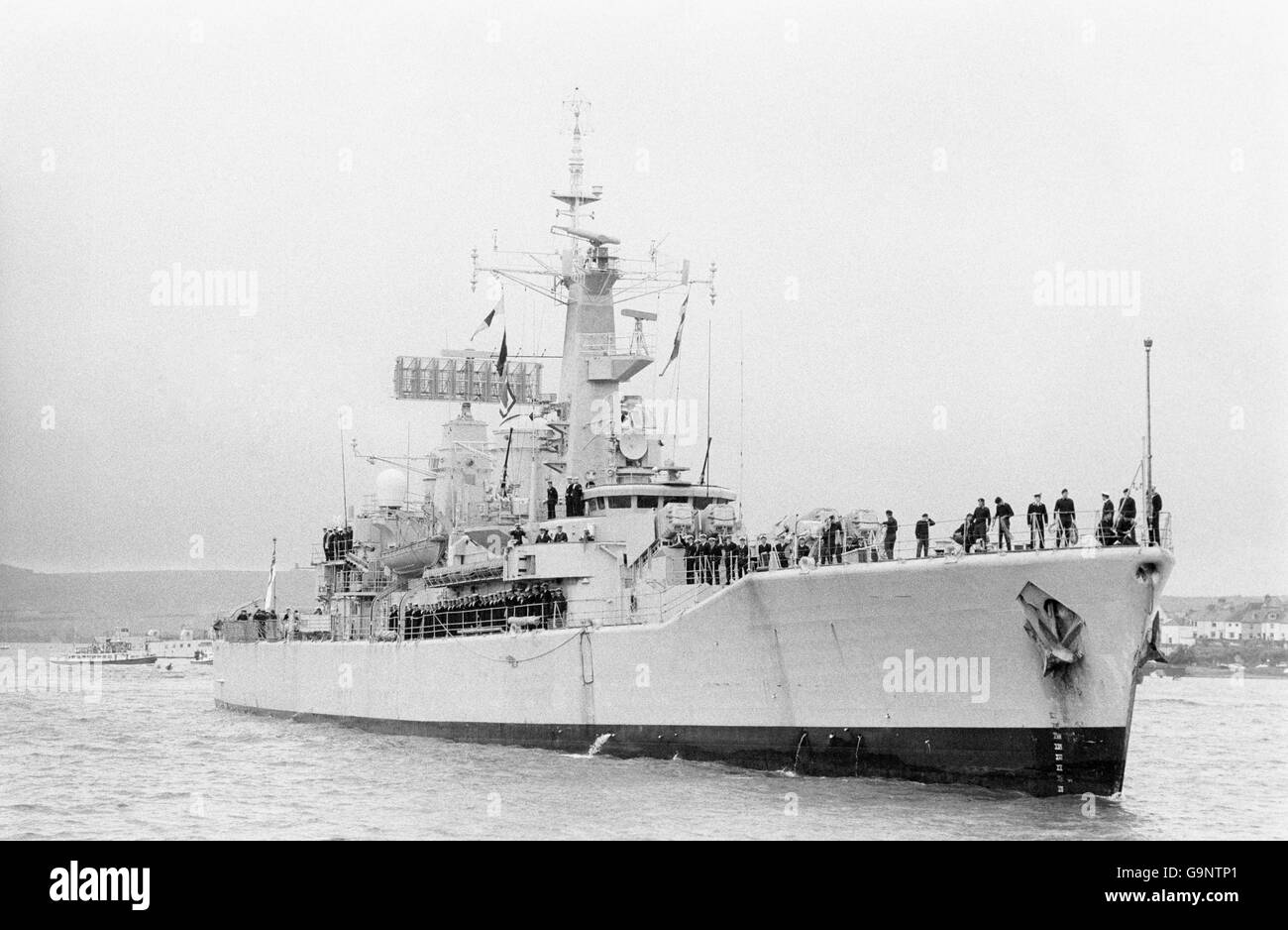HMS Argonaut, the ship that refused to die in the Falklands conflict. Stock Photo