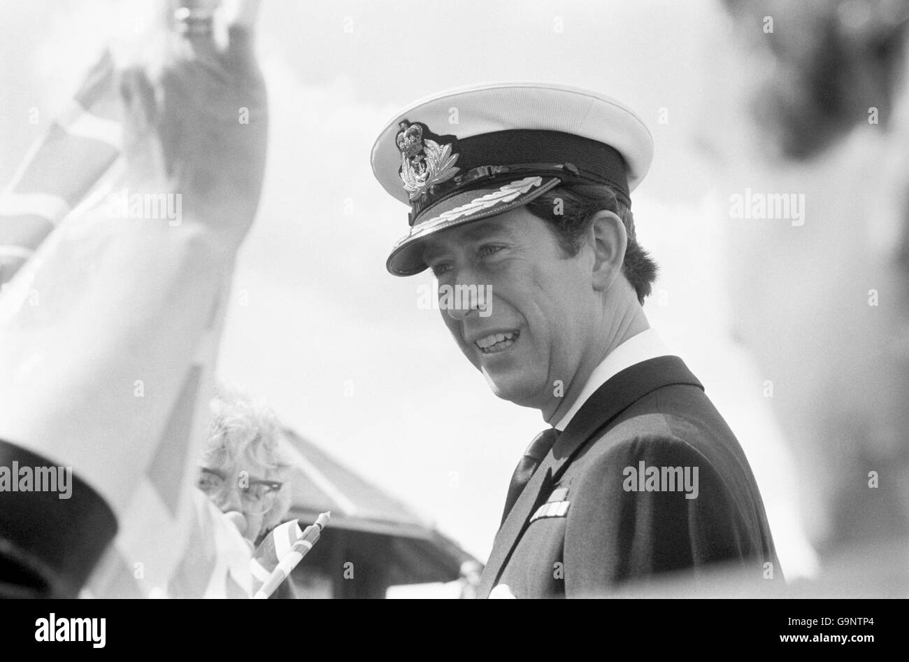 The Prince of Wales visiting the Royal Navy Hospital in Plymouth. Stock Photo