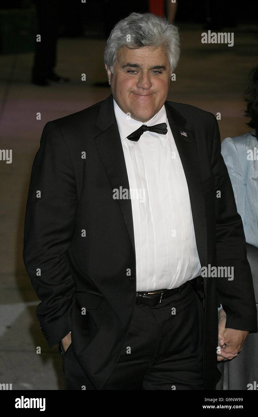 Jay Leno arrives for the annual Vanity Fair Party at Mortons Restaurant, Los Angeles. Stock Photo