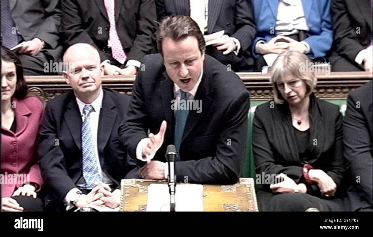 During prime ministers question time in the house of commons hi-res ...