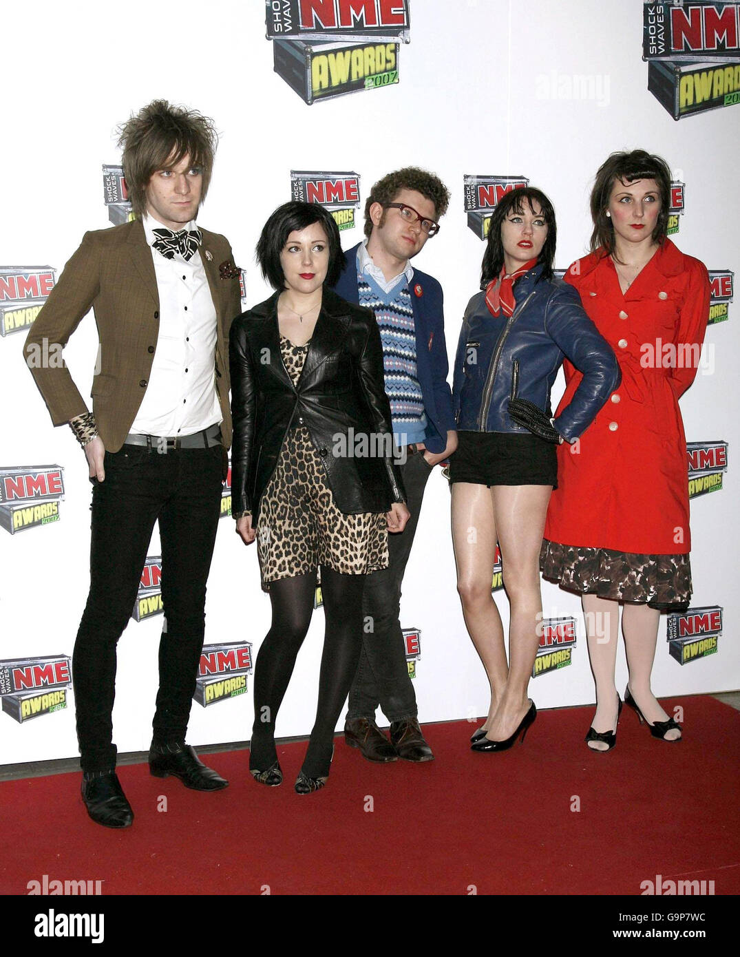 The Long Blondes arrive for the NME Awards 2007 at the Hammersmith Palais in west London. Stock Photo