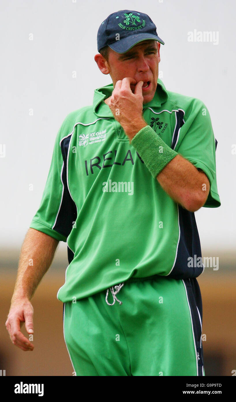 Cricket - ICC Cricket World Cup 2007 - Warm Up Match - Ireland v South Africa - Sir Frank Worrell Stadium. Ireland bowler and captain Trent Johnston Stock Photo