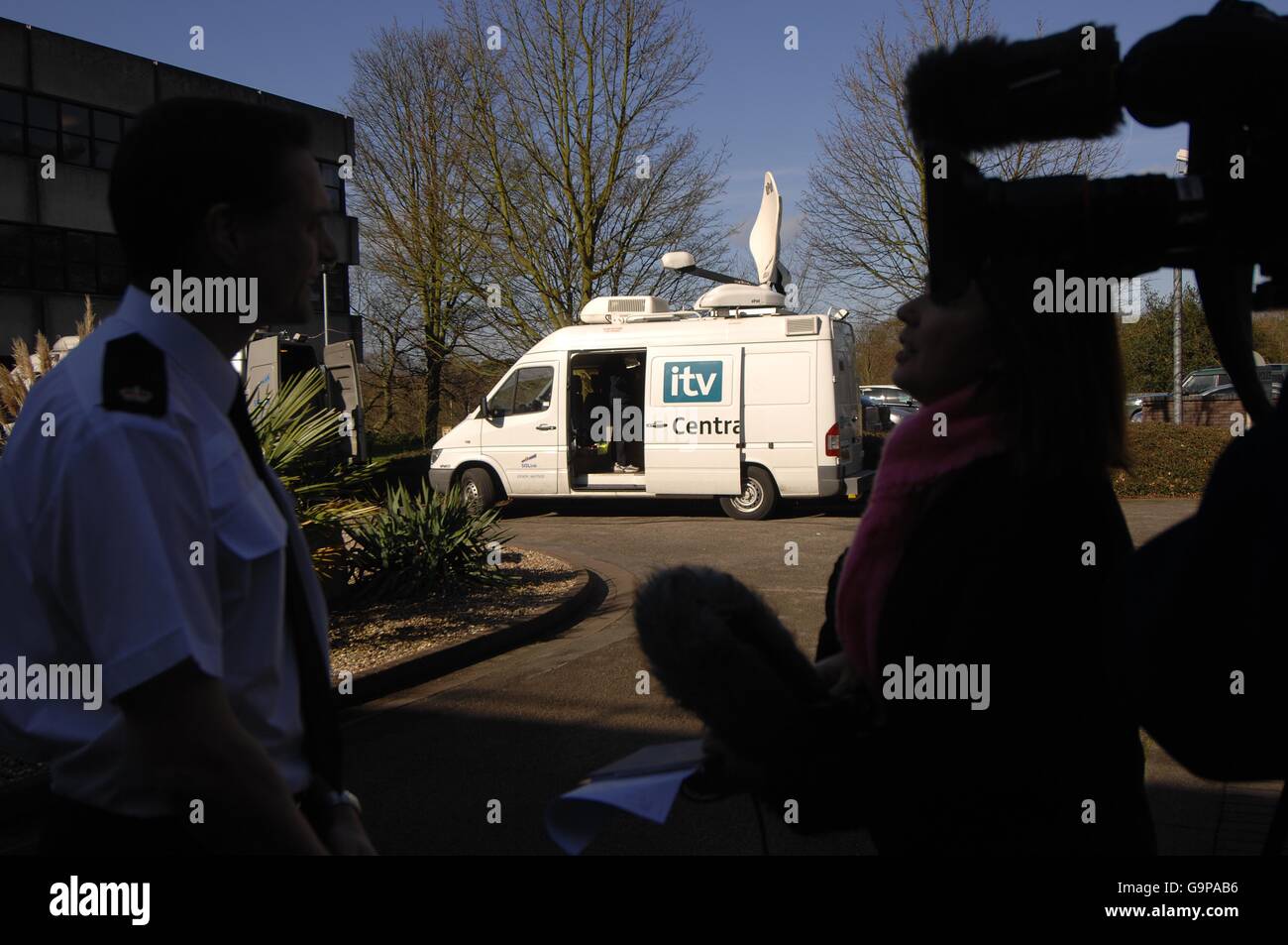 TV Broadcast vehicles Stock Photo - Alamy