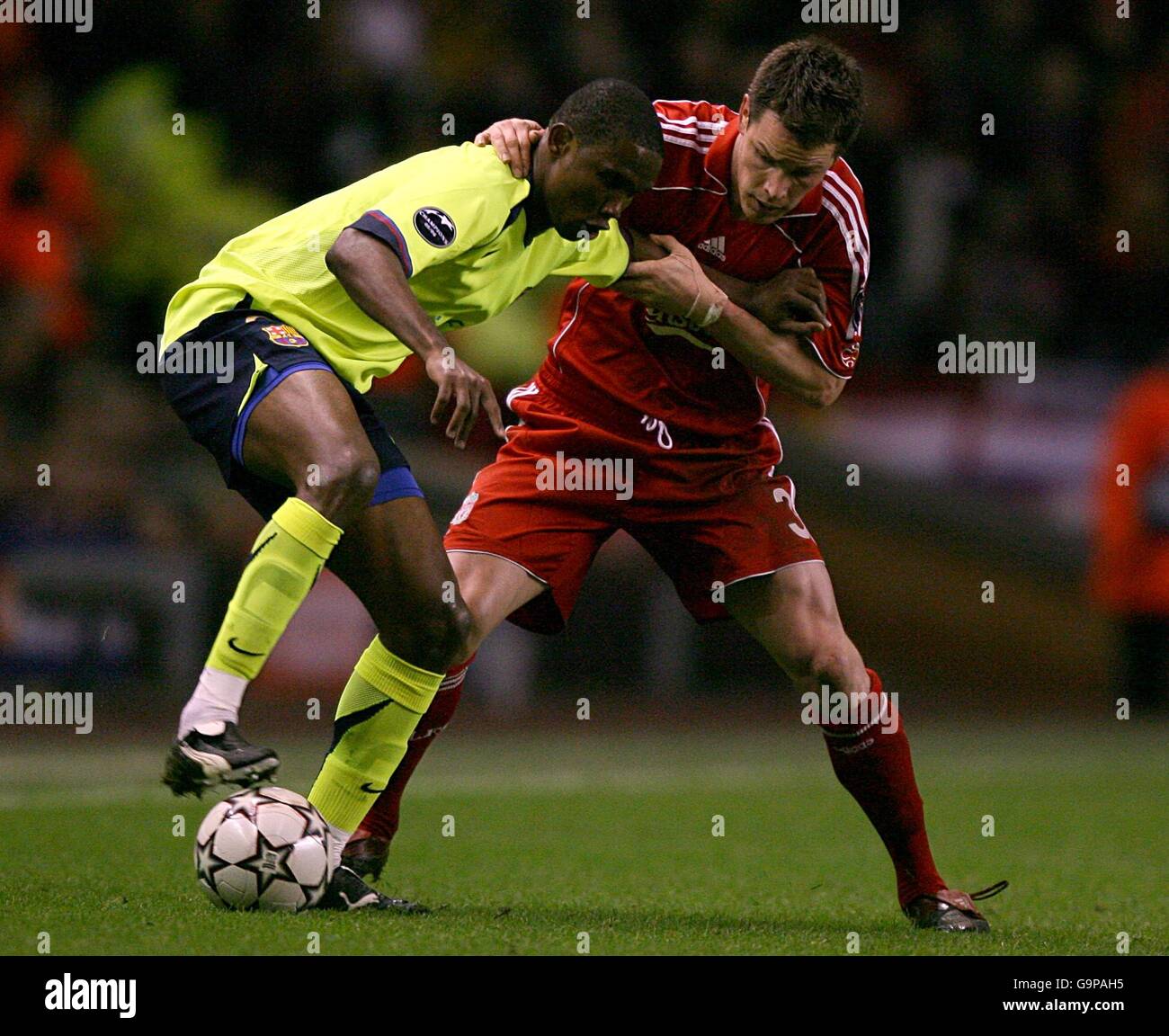 Soccer - UEFA Champions League - First Knockout Round - Second Leg - Liverpool v Barcelona - Anfield Stock Photo