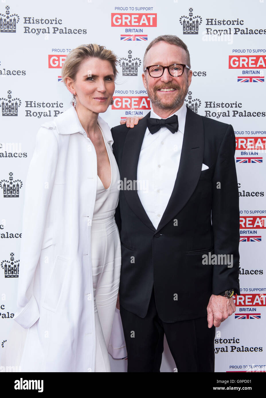 Gabriela and Austin Hearst attend Historic Royal Palaces Kensington Palace  Summer Party to raise money for the Royal Ceremonial Dress Collection,  hosted in partnership with Harpers Bazaar US Editor Glenda Baile at