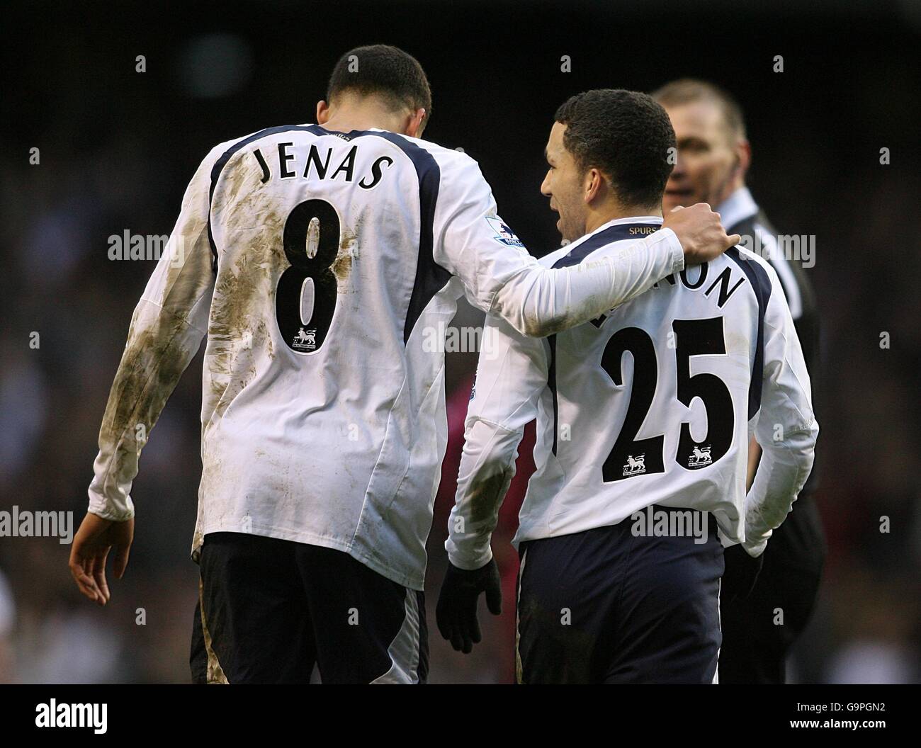 L R Tottenham Hotspur Goal Scorers Jermaine Jenas And Aaron Lennon Hi l-r-tottenham-hotspur-goal-scorers-jermaine-jenas-and-aaron-lennon-hi