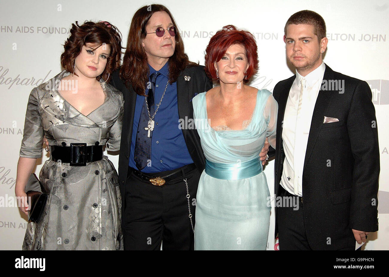 Ozzy Osbourne With His Wife Sharon And Children Kelly And Jack As They Arrive For The 16th Annual Elton John Aids Foundation To Celebrate The Academy Awards Held At The Pacific Design