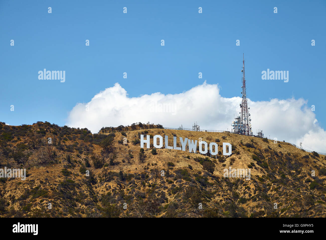 Hollywood sign, at LA, California on May 23 2016 Stock Photo