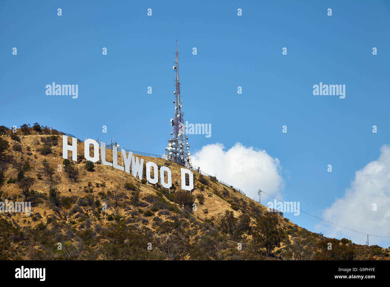 Hollywood sign, at LA, California on May 23 2016 Stock Photo