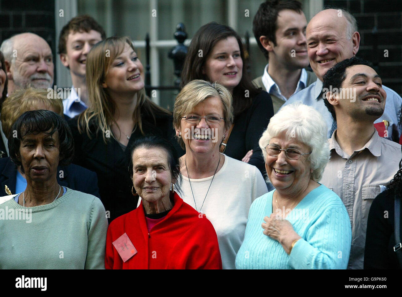 Office minister Hilary Armstrong, centre in white top, with