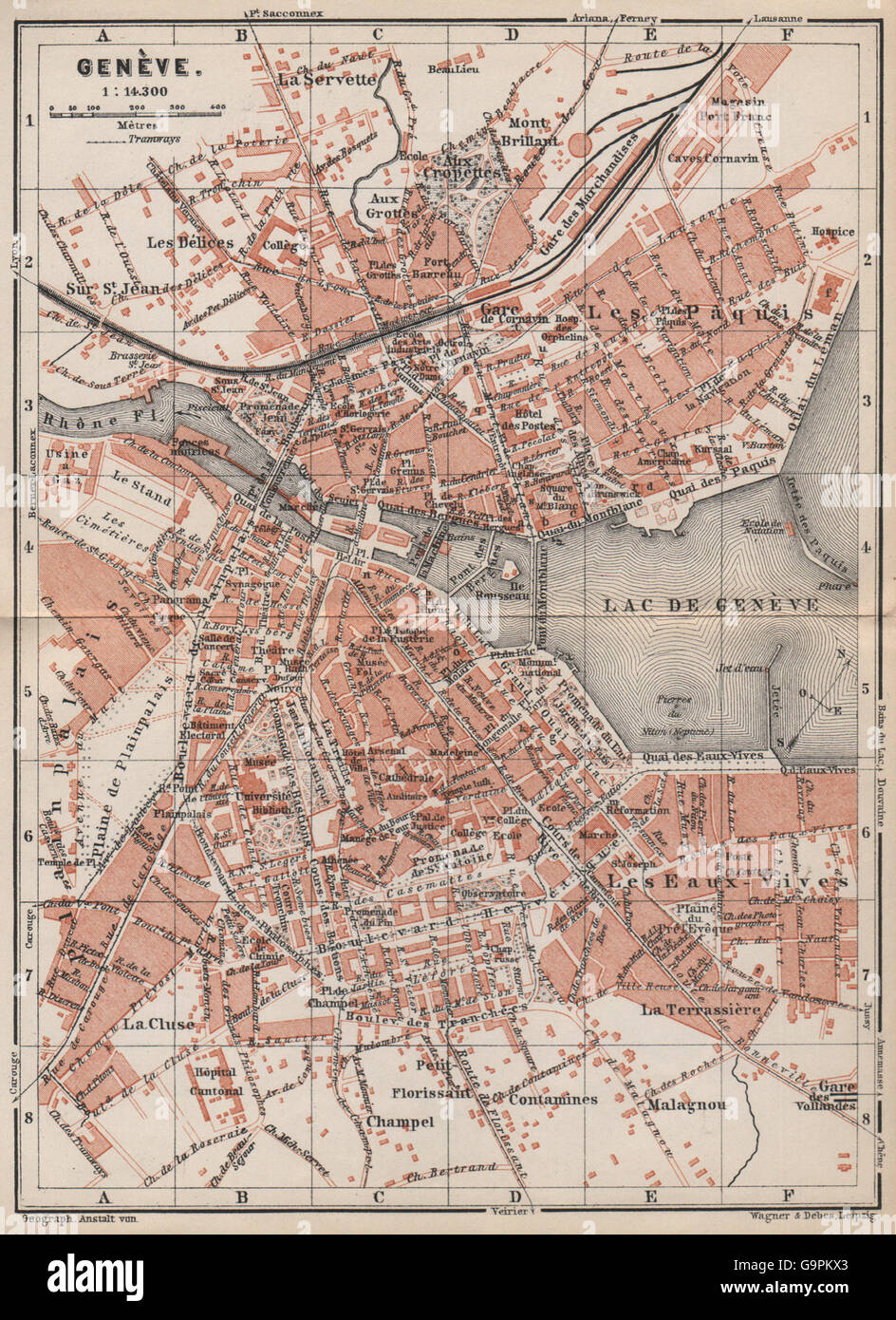 City map Geneva Switzerland