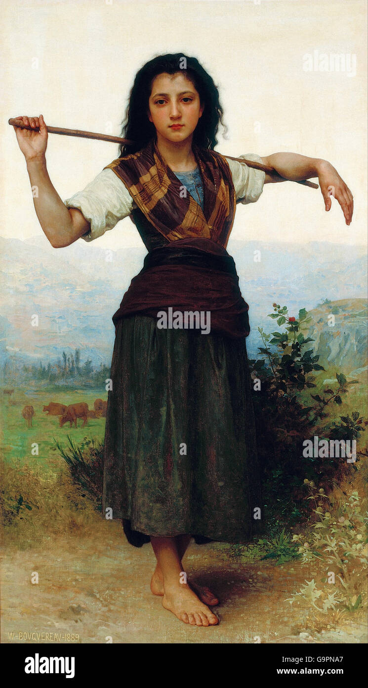 William-Adolphe Bouguereau - The Little Shepherdess Stock Photo