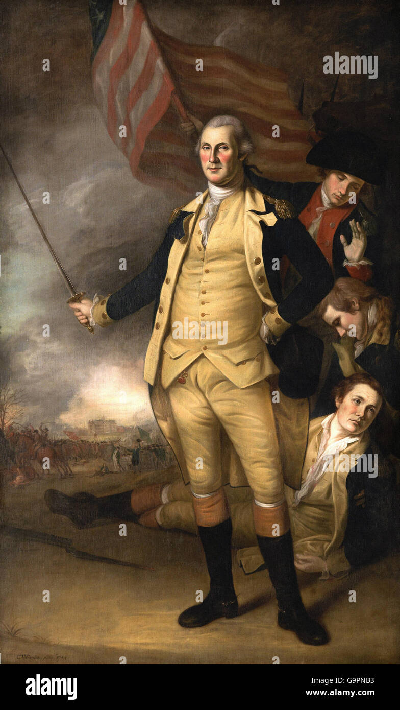 Charles Willson Peale - George Washington at the Battle of Princeton Stock Photo
