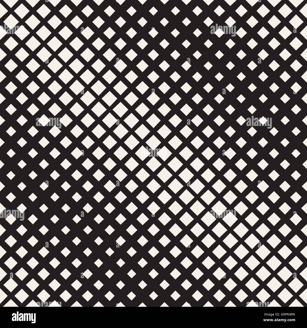 Vector Seamless Black And White Diagonal Halftone Rhombus Pattern Stock ...