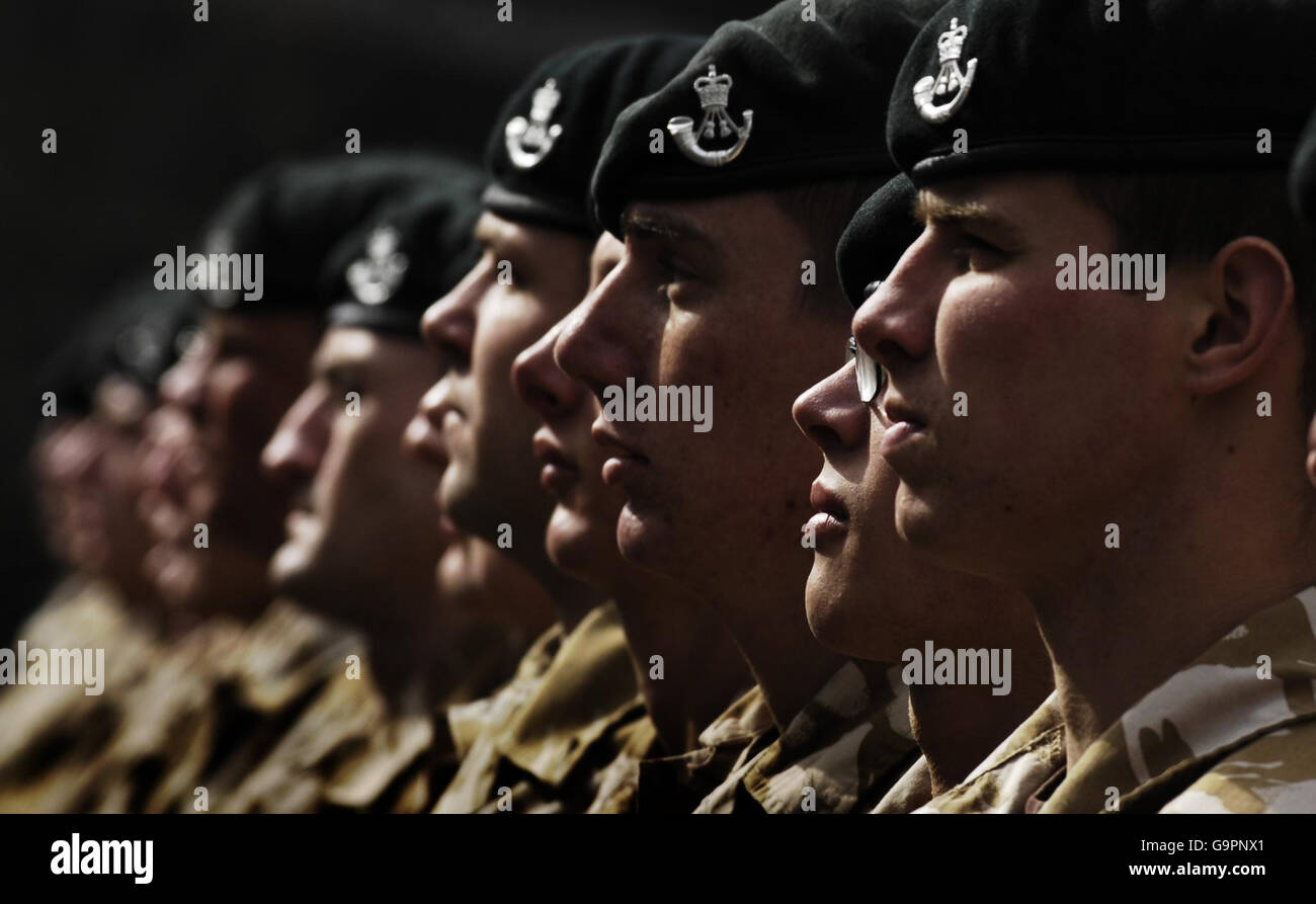 Soldiers during a parade and medals ceremony held for the 3rd Battalion ...