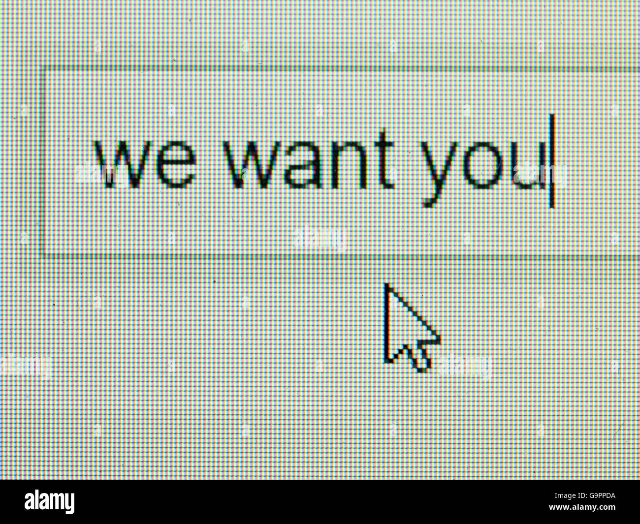 Business and technology: we want you text on screen with some copy