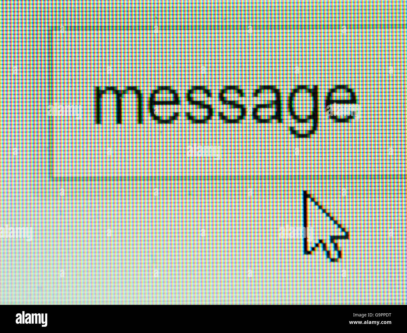 Business and technology: message text on screen with some copy space Stock Photo