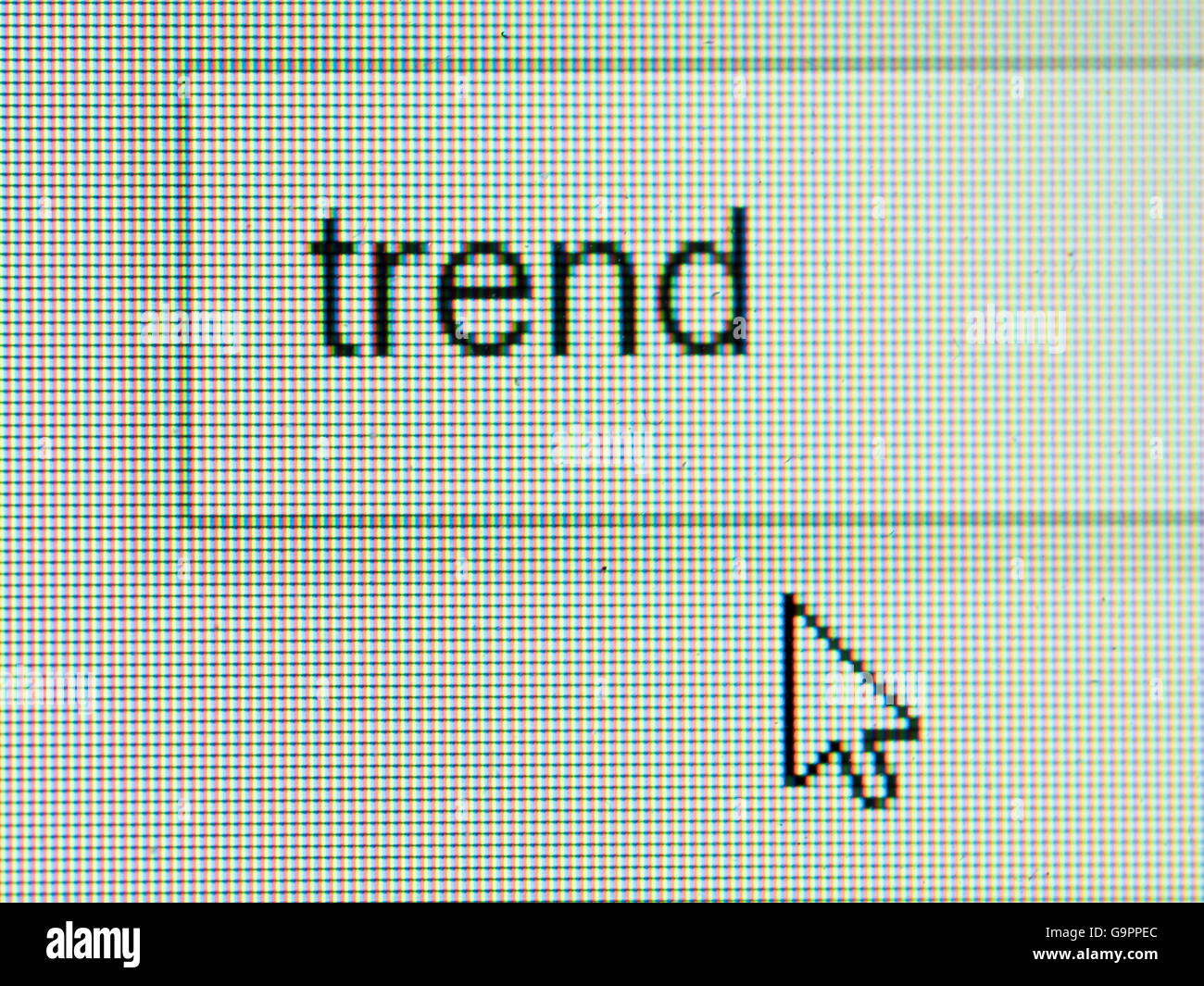 Business and technology: trend text on screen with some copy space Stock Photo