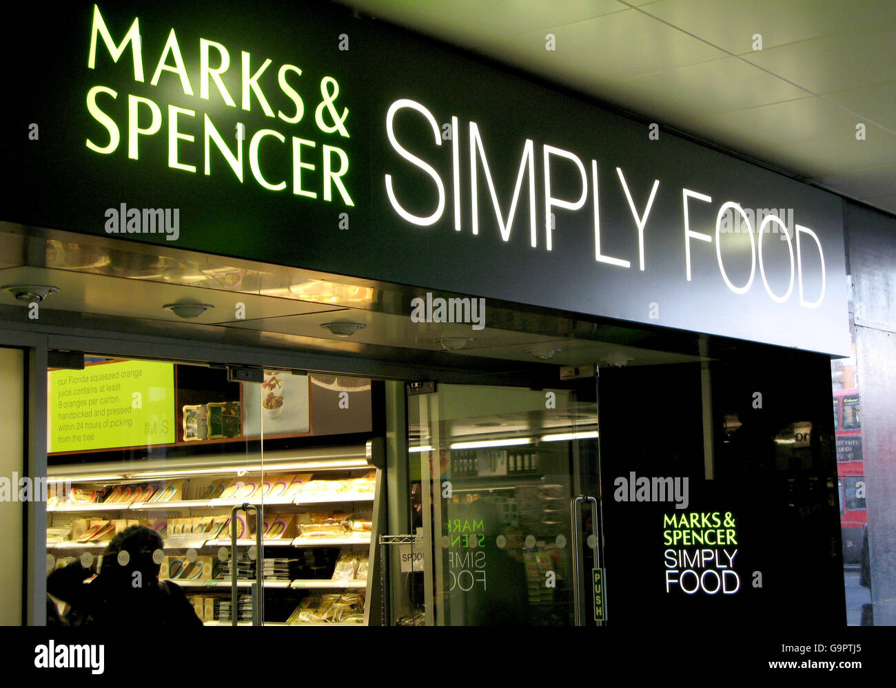 Retail Outlet Stock. Stock picture of a Marks & Spencer Simply Food in Victoria, London. Stock Photo