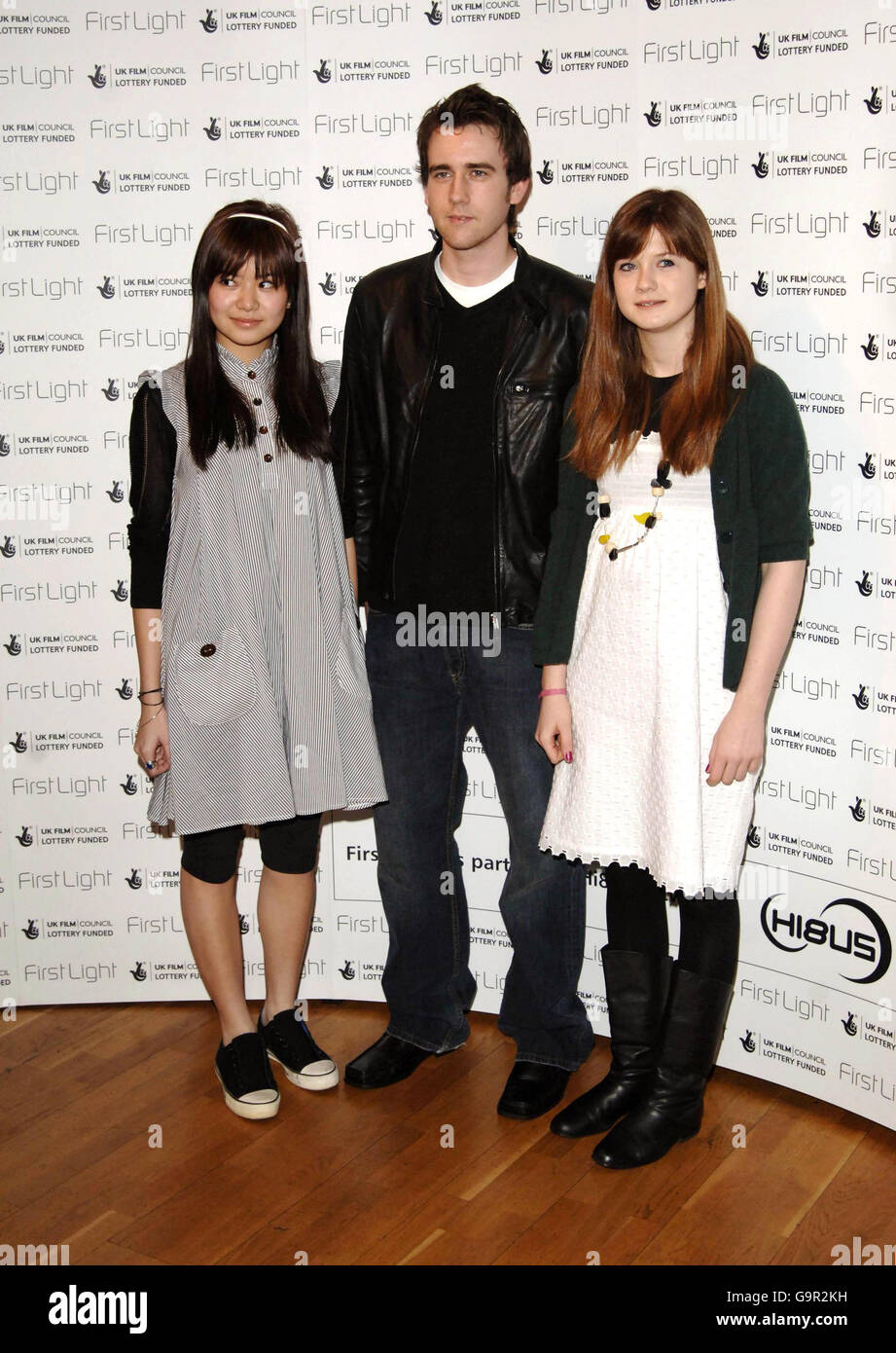 (Left-right) Katie Leung, Matthew Lewis & Bonnie Wright arrive for the First Light Film Awards 2007 at the Odeon Cinema in Leicester Square, central London. Stock Photo