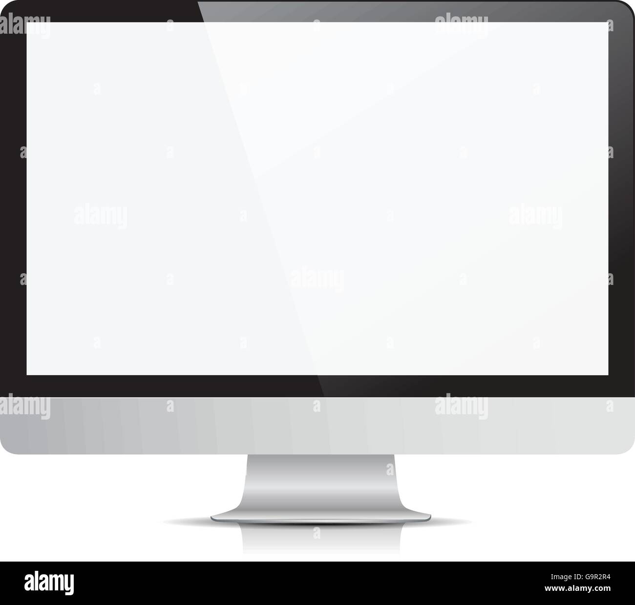 This image is a vector file representing a computer monitor display isolated. Stock Vector