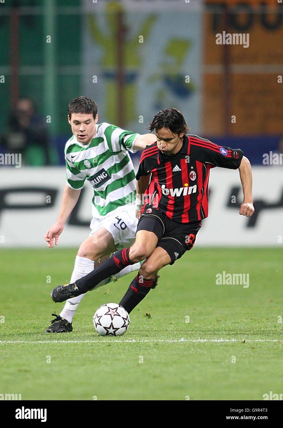 Soccer - UEFA Champions League - First Knockout Round - Second Leg - AC Milan v Celtic -  Giuseppe Meazza Stock Photo