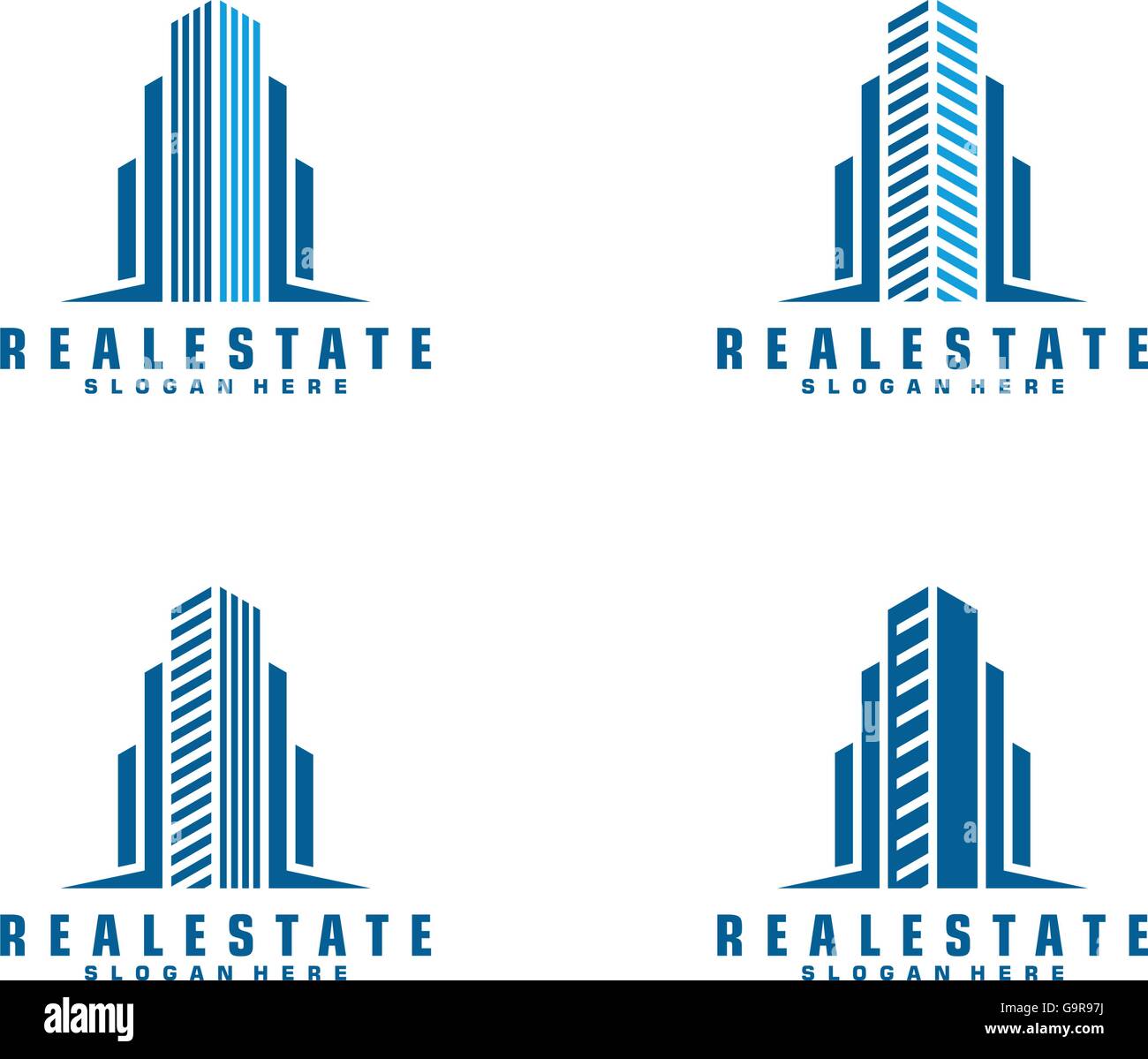 real estate vector logo design, abstract building with ...