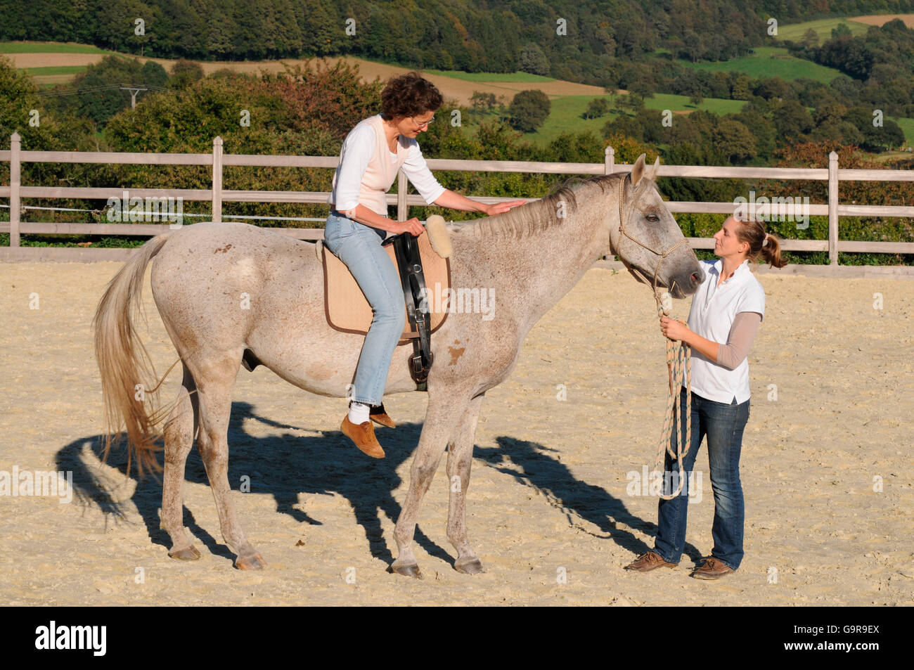 Therapy with Horses, AkhalTeke / leadline, praising horse, riding