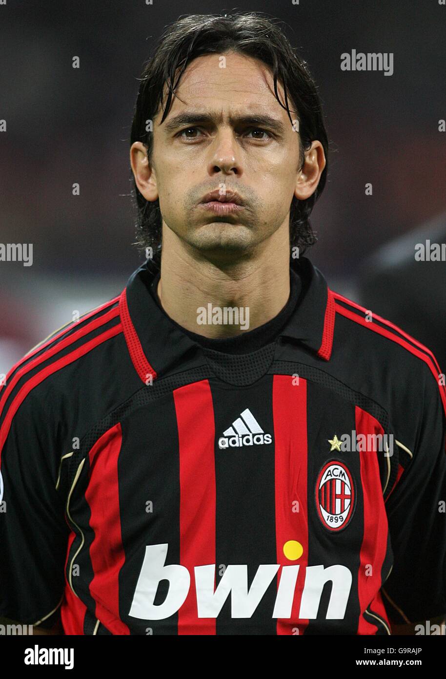 Soccer - UEFA Champions League - First Knockout Round - Second Leg - AC Milan v Celtic - Giuseppe Meazza. Filippo Inzaghi, AC Milan Stock Photo