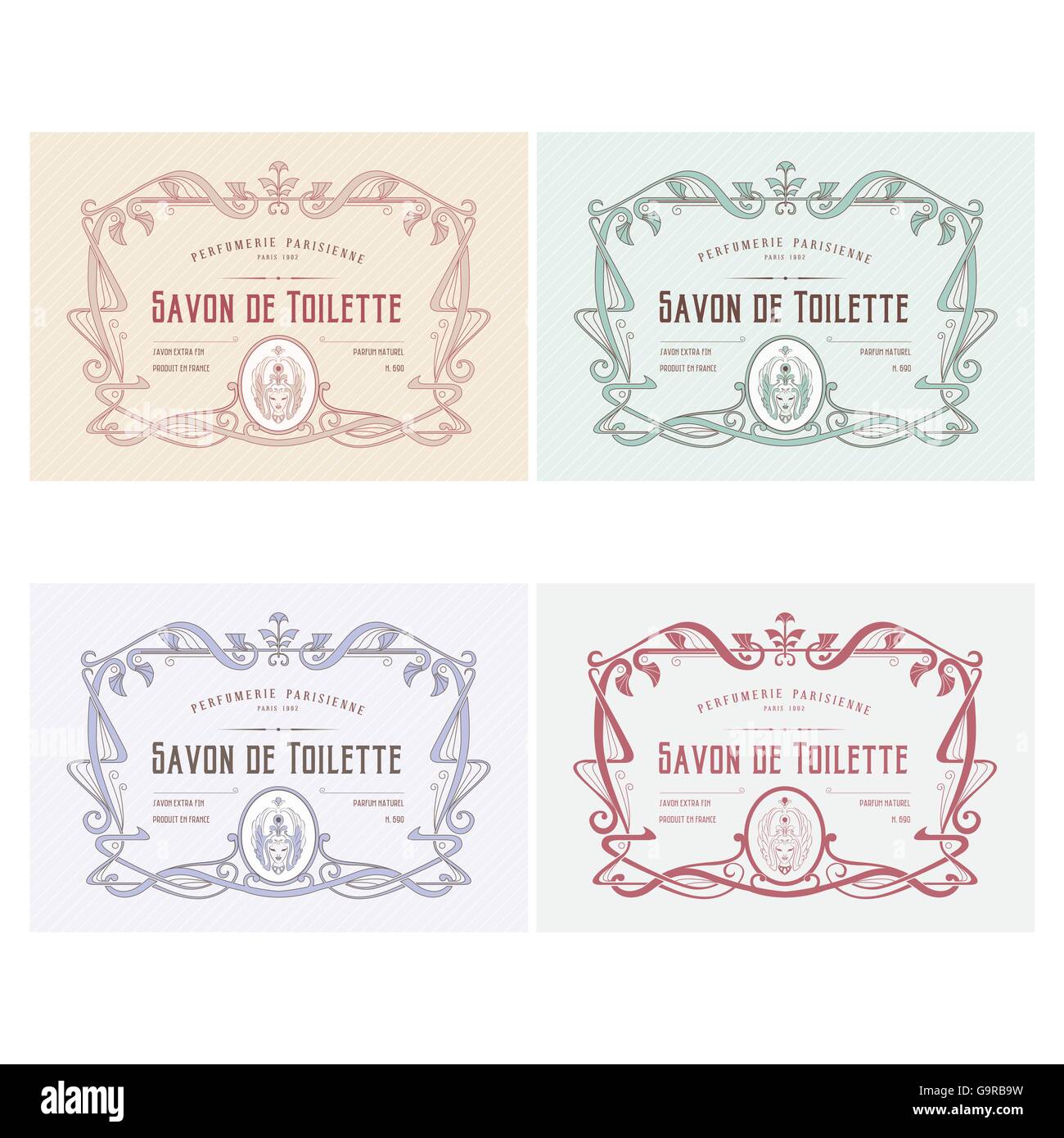 Vintage soap label with frame and text Stock Vector