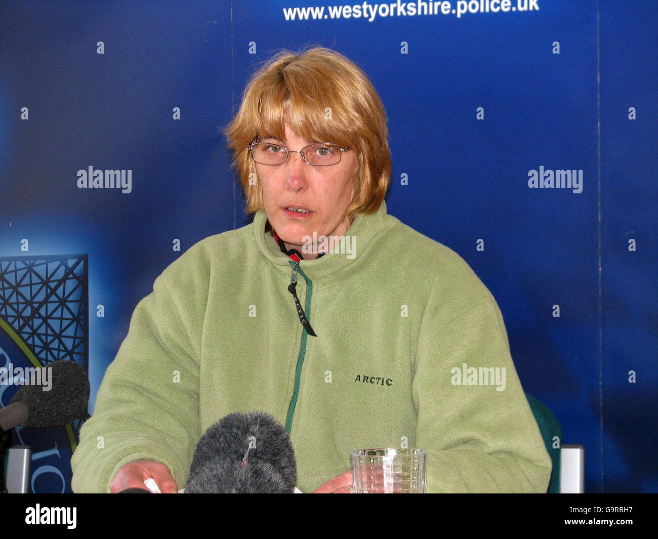 Beverley O'Toole makes an emotional appeal at Dewsbury police station for help to trace the killer of her only son, Adam O'Toole, an 18-year-old student who died in a hit-and-run collision in Huddersfield, West Yorkshire, on Tuesday. PRESS ASSOCATION Photo. Stock Photo