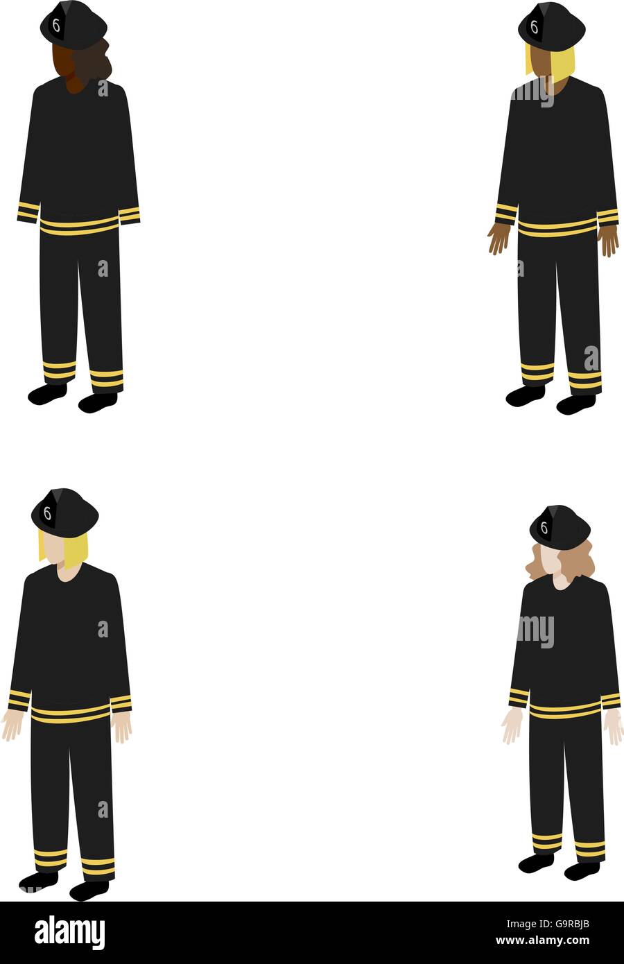 Man firefighter in uniform Stock Vector Images - Alamy