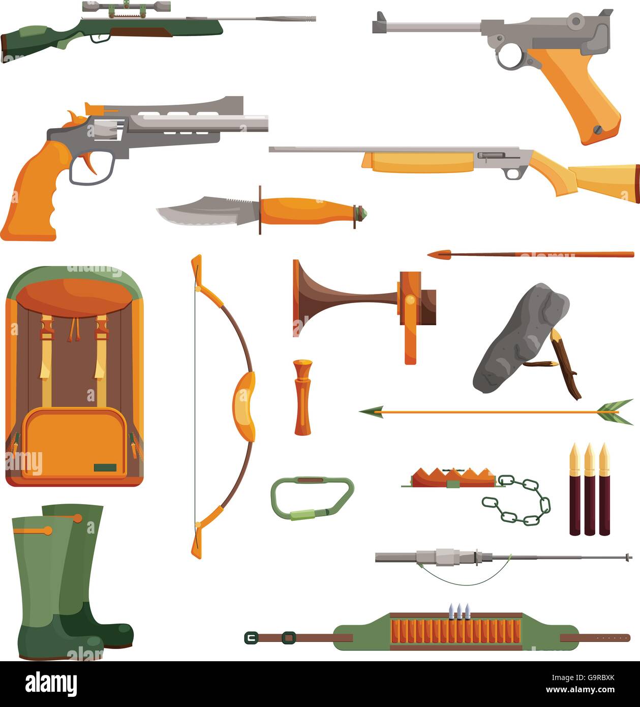Hunting object of set Stock Vector Image & Art - Alamy