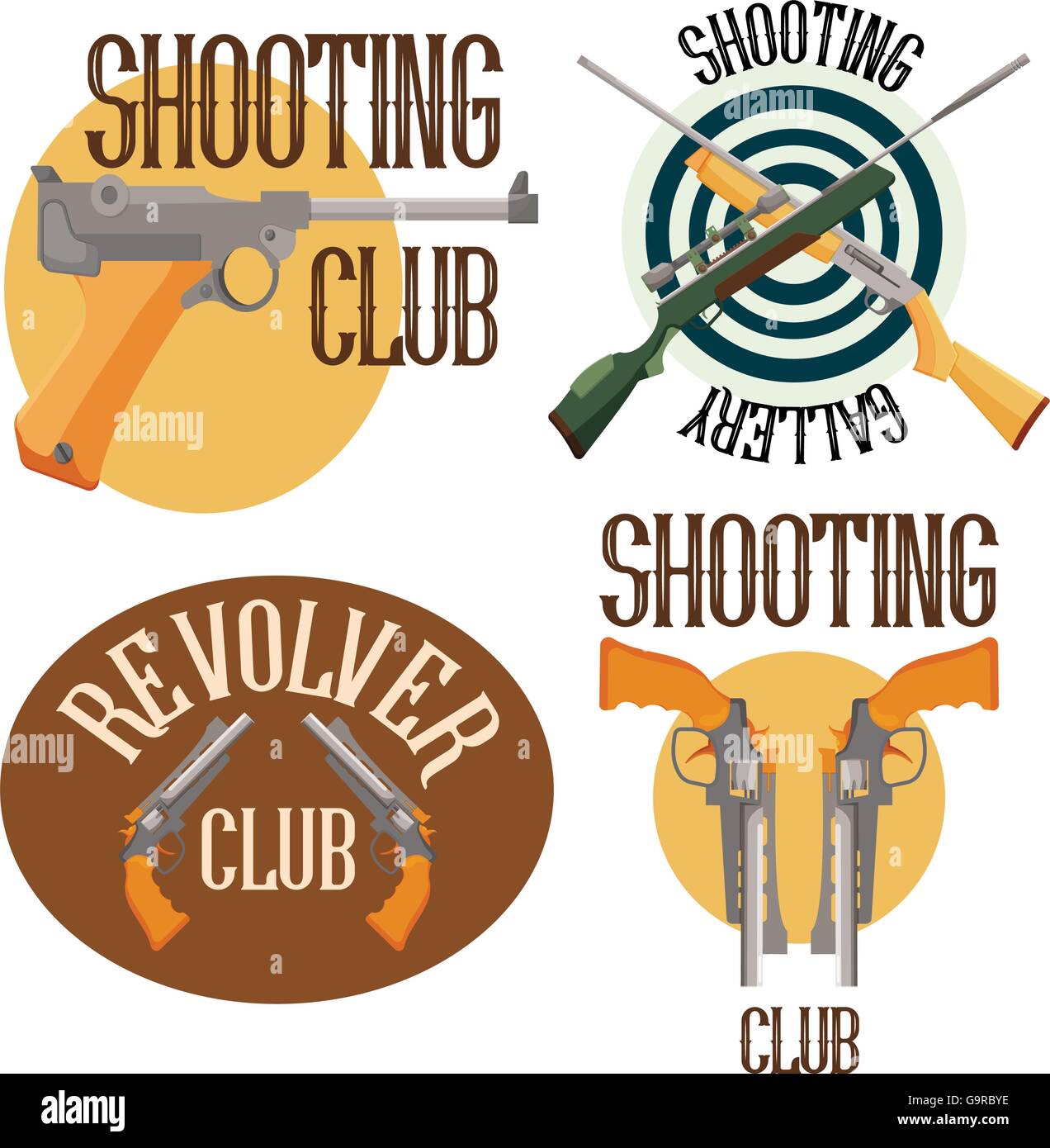 Set of logo shooting club Stock Vector Image & Art Alamy